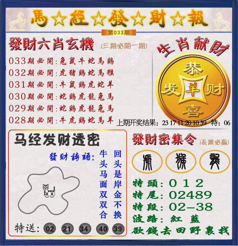 033期发财报[图]