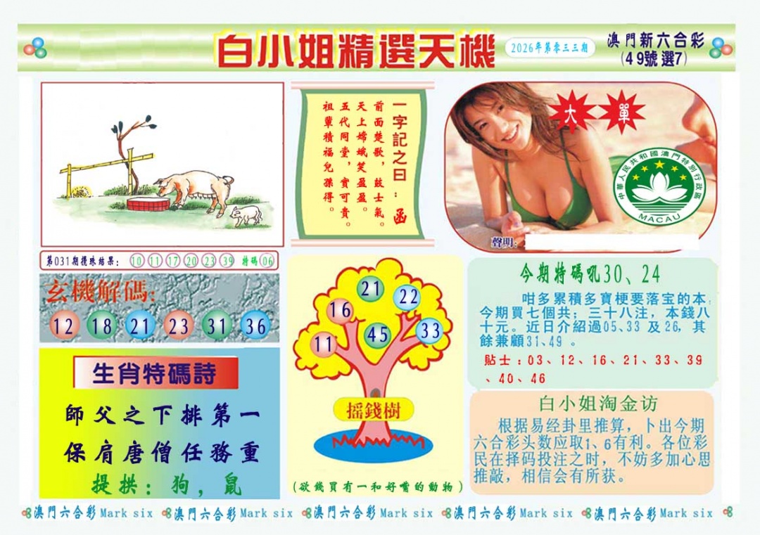 033期白小姐精选玄机A[图]