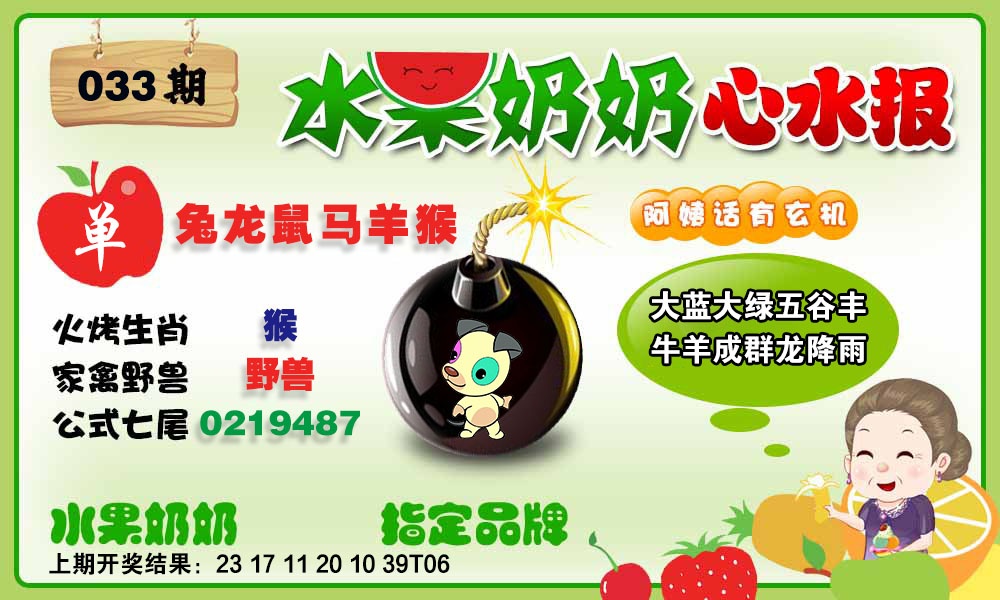 033期水果心水报[图]