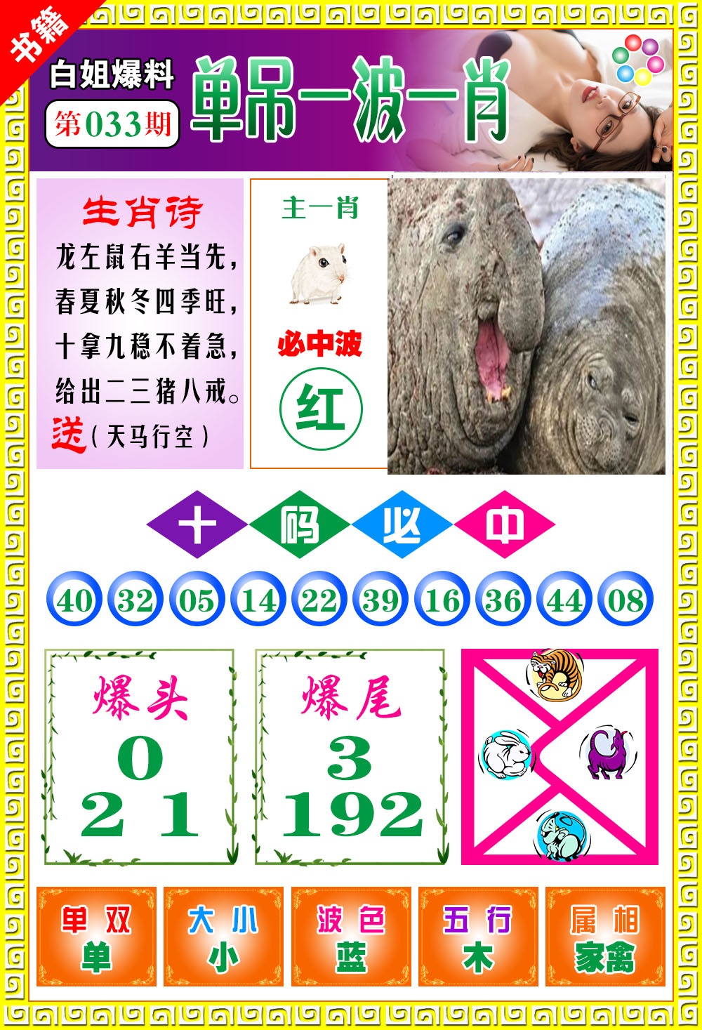 033期澳门白姐暴肖[图]