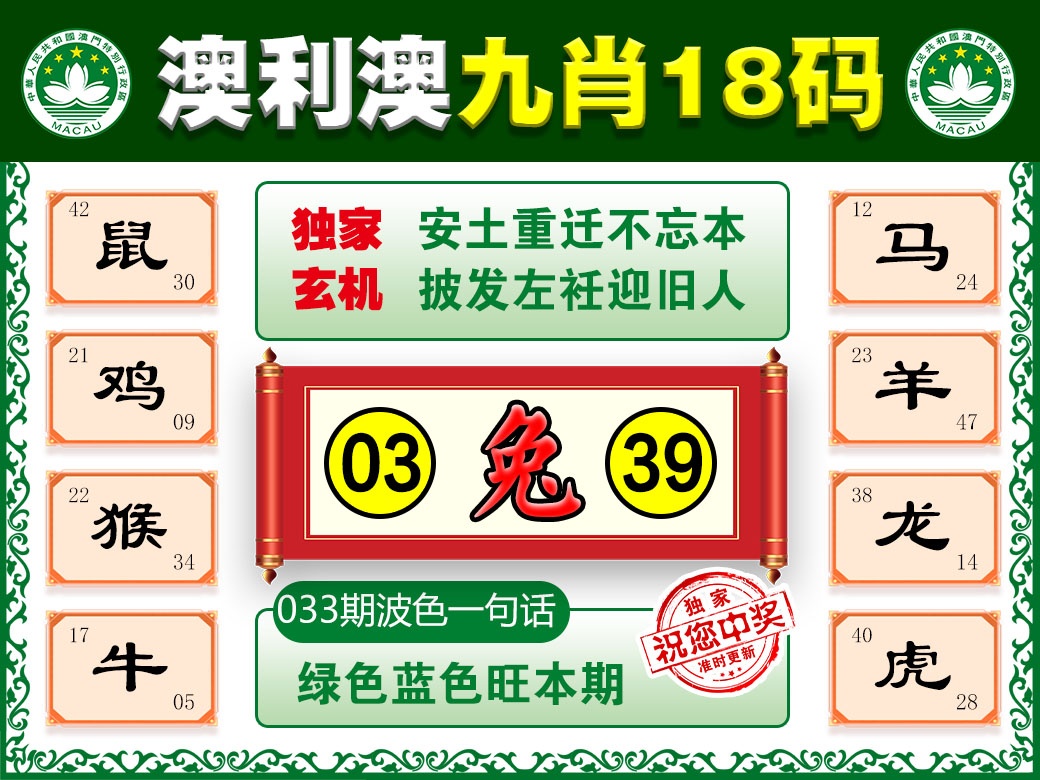 033期澳利澳九肖[图]